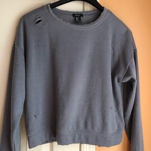 FOREVER 21 DISTRESSED SWEATSHIRT